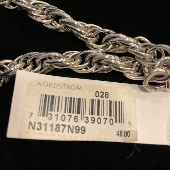 Nordstrom Thick RopeChain Silver-Tone Necklace NWT - Picture 5 of 7